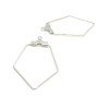 Boucles d'oreille Forme Géométrique  36mm en Acier Inoxydable 316 finition  Argent Platine