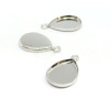 Supports de pendentif Goutte 18 par 25 mm, Acier Inoxydable finition Argent