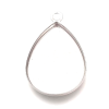 Supports de pendentif Goutte 18 par 25 mm, Acier Inoxydable finition Argent