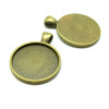 Supports de Pendentif ROND 25mm Laiton finition Bronze qualité extra