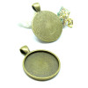 Supports de Pendentif ROND 25mm Laiton finition Bronze qualité extra