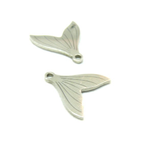 Pendentifs Sirène 14mm en Acier Inoxydable finition Argent Platine