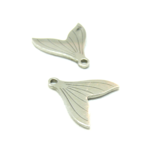 Pendentifs Sirène 14mm en Acier Inoxydable finition Argent Platine