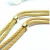 Support bracelet Intercalaire cordon Nylon ajustable avec accroche Laiton Coloris Moutarde