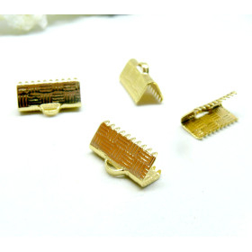Embouts à Serrer Griffes Pince Attache Ruban 13mm – Laiton Doré à l'or fin 18K
