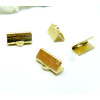 Embouts à serrer, serre fils, Griffes, Pince ATTACHE RUBAN 13 mm- en Laiton - Plaquage Or 18KT
