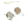 Supports Boucles d'oreille Crochet  avec attache 12mm en Acier Inoxydable 304  finition Argent Platine