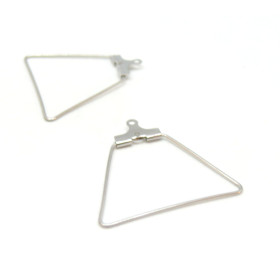 Pendentifs Anneaux Connecteur Trapèze 28mm Acier Inoxydable 316 couleur Argent Platine
