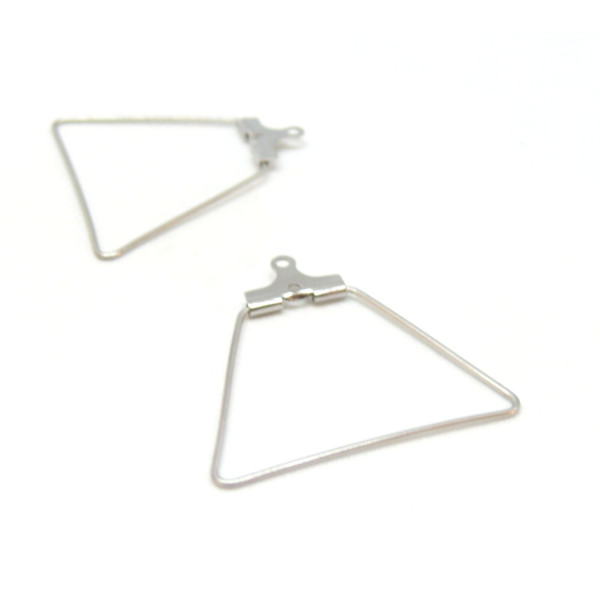Pendentifs Anneaux Connecteur Trapèze 28mm Acier Inoxydable 316 couleur Argent Platine