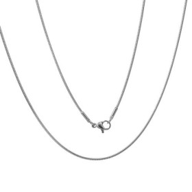 Colliers Sautoir Matinée 46cm Maille Serpent 1.5mm – Acier Inoxydable 316 Argent Platine