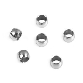 Perles à Ecraser 1.9mm en Acier Inoxydable 316 finition Argent Platine