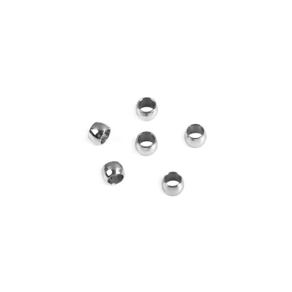 Perles à Ecraser 1.9mm en Acier Inoxydable 316 finition Argent Platine