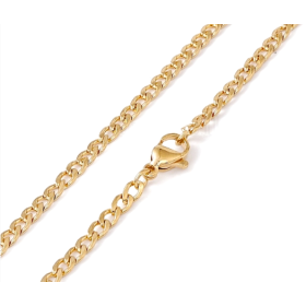 H11P268A38G PAX 1 sautoir 60 cm en Acier Inoxydable finition Doré 18KT