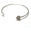 bracelet Coeur Strass Couleur Argent Platine