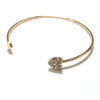 bracelet Coeur Strass Couleur Doré
