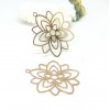 Estampes, pendentif filigrane, Fleur forme Mandala 30mm métal Coloris Doré DIY