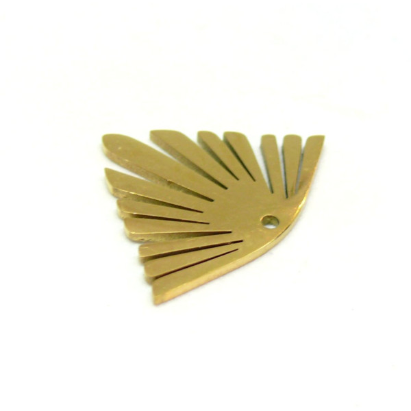 Pendentif Eventail Art deco 19mm, Acier Inoxydable 304 Doré à l'or fin 18K