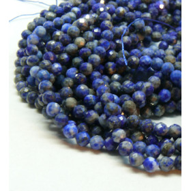 Perles Rondes facettées 3mm Lapis Lazuli coloris 22