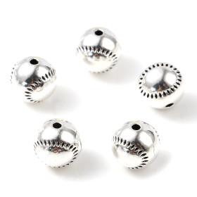 Perles Intercalaire Balle de baseball 9 mm métal coloris Argent Antique