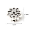 Perles Intercalaire Fleur de méditation Biface 11 mm métal coloris Argent Antique