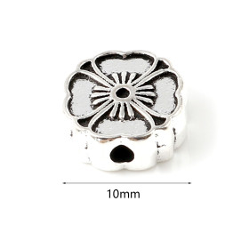 Perles Intercalaire Fleur de sakura Biface 10 mm métal coloris Argent Antique