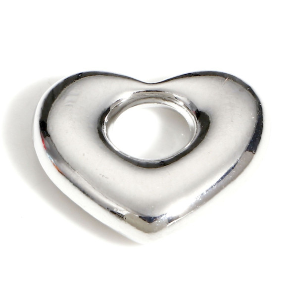 Pendentifs Coeur 18mm métal Placage Argent Platine