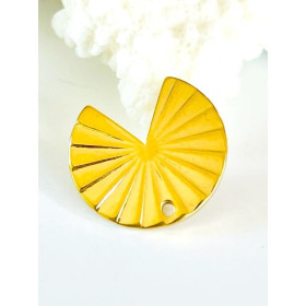 Pendentif forme Eventail 20mm en Acier Inoxydable 304 finition Doré pour bijoux raffinés