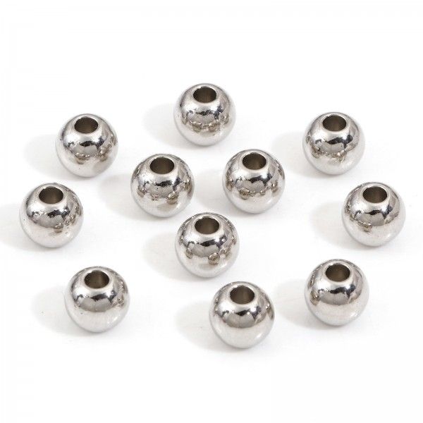 Perles intercalaires Bille 5mm, trou 1.8mm métal finition Argent Platine