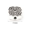 Perles Intercalaire Fleur Biface 11 mm métal coloris Argent Antique