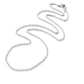 Sautoirs, colliers matinée 50.8 cm maille forçat 2mm en Acier Inoxydable 316 coloris Argent Platine