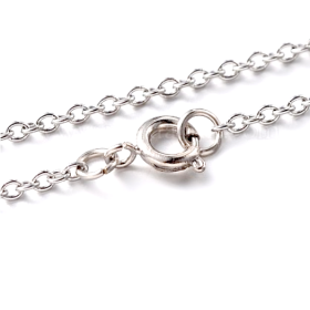 Sautoirs, colliers matinée 50.8 cm maille forçat 2mm en Acier Inoxydable 316 coloris Argent Platine