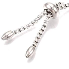 Bracelet Réglable, ajustable - Maille 2.5mm - 22 cm - maille Paloma en Acier Inoxydable 304 - placage Argent Platine