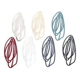 Estampes Pendentifs forme Feuille géométrique 50 par 21mm métal finition Doré