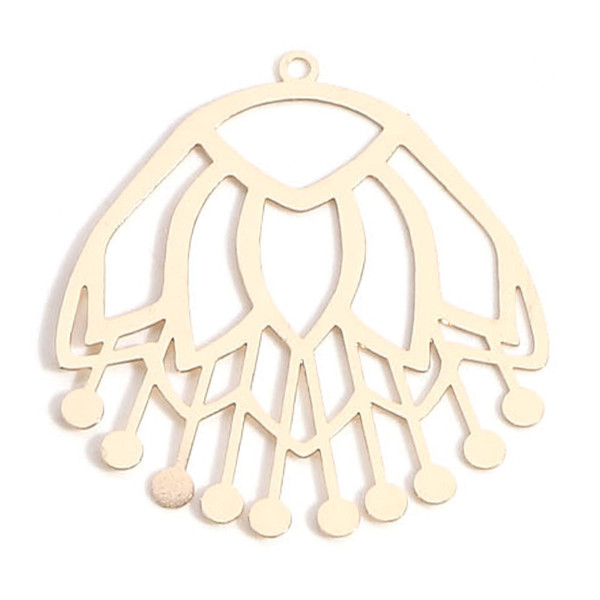 Estampes Pendentifs Fleurs 40 par 36mm métal finition Doré