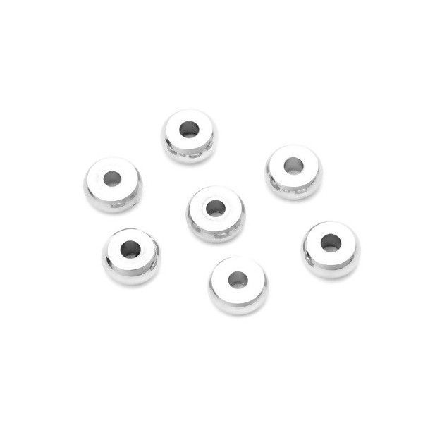 Perles intercalaires rondelles 5mm en Acier Inoxydable 304 Coloris Argent pour bijoux raffinés