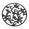Estampes Pendentifs Oiseau sur branche 31mm métal finition Noir