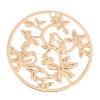 Estampes Pendentifs Oiseau sur Branche 31mm – Métal Doré