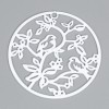 Estampes Pendentifs Oiseau sur branche 31mm métal finition Blanc