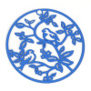 Estampes Pendentifs Oiseau sur branche 31mm métal finition Bleu