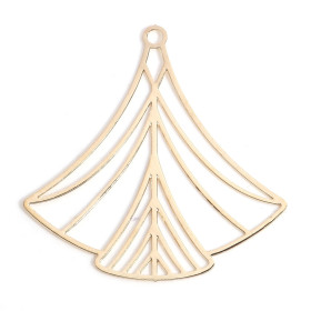 Estampes, pendentif filigrane Eventail Art déco 40mm métal Coloris Doré Bijoux  DIY
