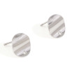 Boucles d'oreille Puce forme Ronde Ondulée 12mm avec trou d'attache en Acier Inoxydable 304 finition Argent Platine