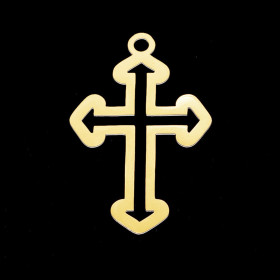 Pendentif Croix 30 par 20mm en Acier Inoxydable 304 finition Doré pour bijoux raffinés