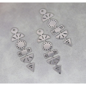 Pendentifs Flèche graphique 47mm en Acier Inoxydable 304 finition Argenté pour bijoux raffinés