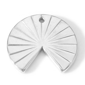 Pendentif forme Eventail 25mm en Acier Inoxydable 304 finition Argenté pour bijoux raffinés