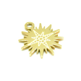 Pendentif Etoile 12mm en Acier Inoxydable 316 finition Doré 18KT