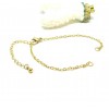 Bracelet ajustable avec chaine d'extension 14cm maille rectangle 2mm en Acier Inoxydable 304 coloris Doré