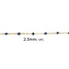 chaine fantaisie avec résine émaillée Bleu 2.5 par 2 mm - en Acier Inoxydable 304 Placage Doré