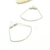 Boucles d'oreilles Créoles Cintres forme Eventail 27mm Acier inoxydable finition Argenté