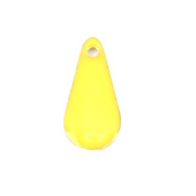Sequins résine style émaillés Biface Mini Goutte 12 par 5mm Jaune sur une base en métal doré