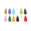PS110237805 PAX 5 sequins résine style émaillés Biface Mini Goutte 12 par 5mm Jaune sur une base en métal doré